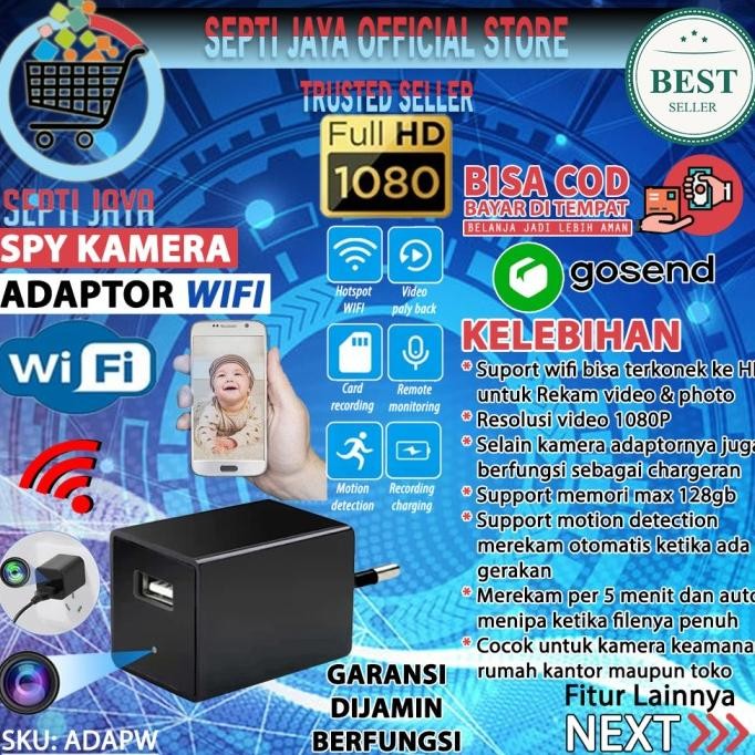 TERSEDIA KAMERA KECIL TERSEMBUNYI SPY CAM SPY KAMERA SPY ADAPTOR CHARGER WIFI