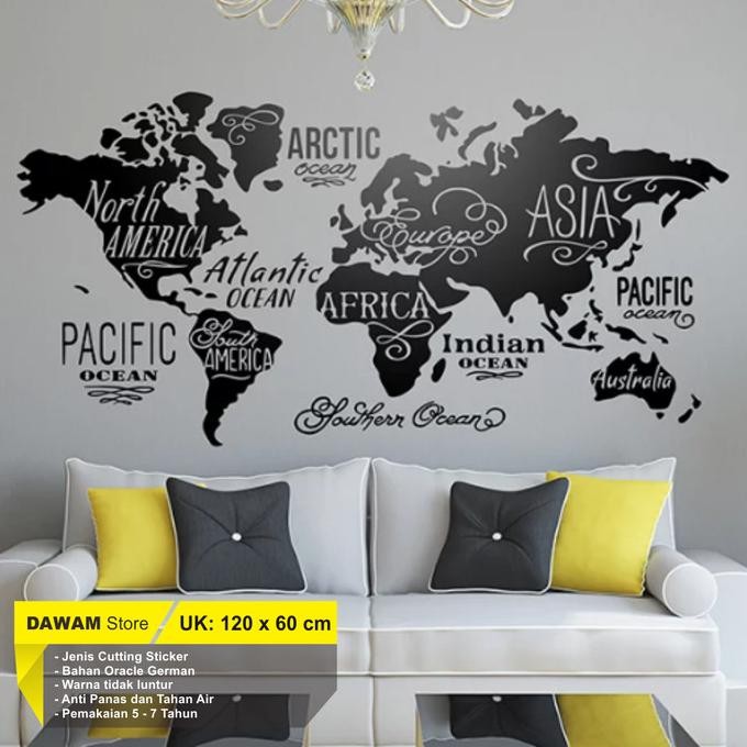 SALE WALL STICKER MAP STIKER DINDING PETA DUNIA