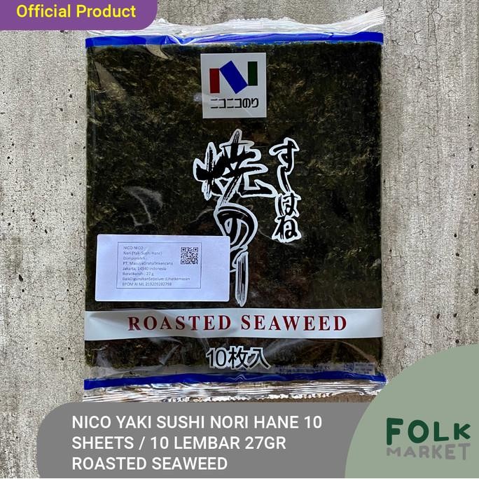 

NICO Yaki Sushi Nori Roasted Seaweed / Rumput Laut 10 Sheets / Lembar