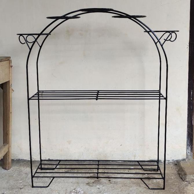 rak bunga besi/standing pot besi/rak bunga murah/rak pot tanaman/pot bunga pelangi