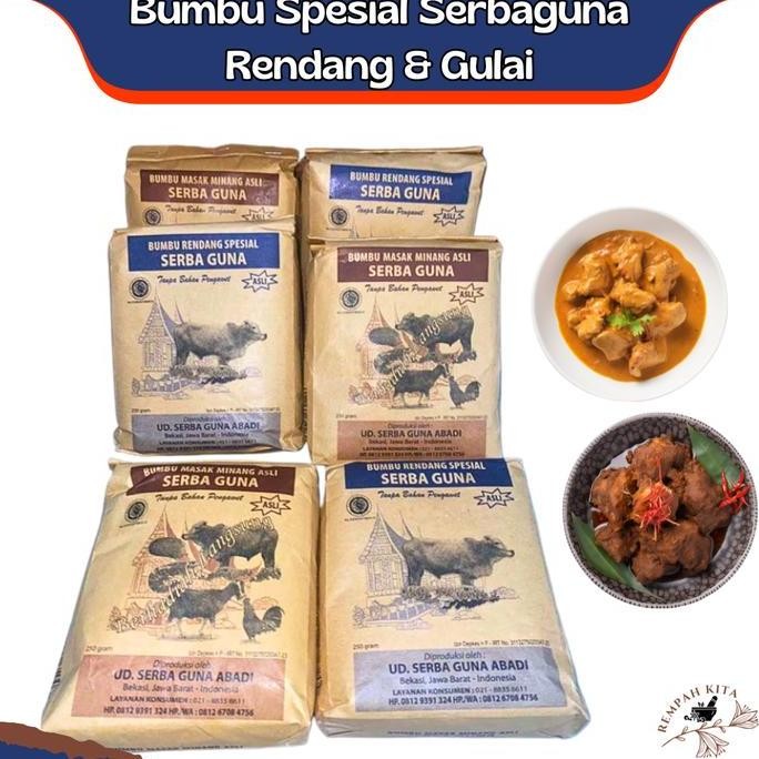 

Bumbu Masak Minang Asli Serbaguna Tanpa Bahan Pengawet 250 gr Untuk Rendang Gulai dll Masakan Padang