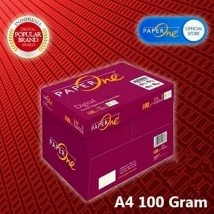 

TERMURAH - Paper One Kertas Hvs A4 100 Gram - Box isi 4 rim.