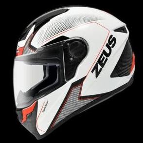 ZEUS 811 SPEEDSTER WHITE BLACK RED PUTIH HITAM MERAH HELM FULLFACE