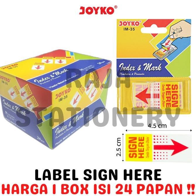 

NEW JOYKO SIGN HERE LABEL MEMO STICK JOYKO TEMPEL PANAH TANDA TANGAN DISINI IM-35 BOX [24PCS]