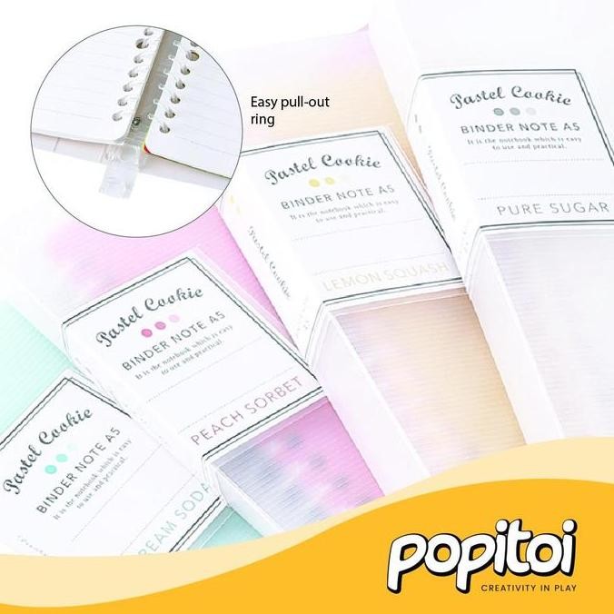 

Kokuyo Pastel Cookie Loose Leaf Binder A4 A5 B5 with Index Tabs note book buku catatan