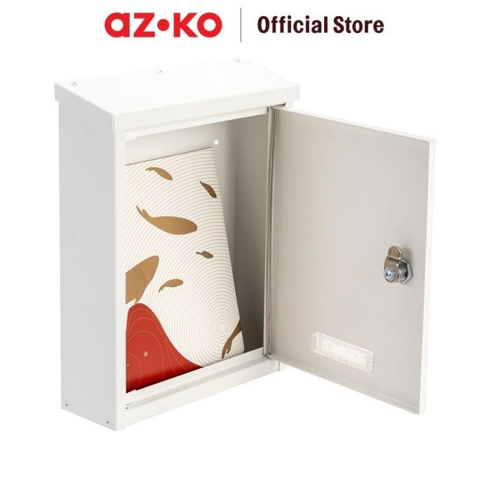 Azko Masterspace 22X7.5X30 Cm Kotak Surat Dinding - Putih Mailbox Kotak Pos Kotak Surat Tahan Cuaca