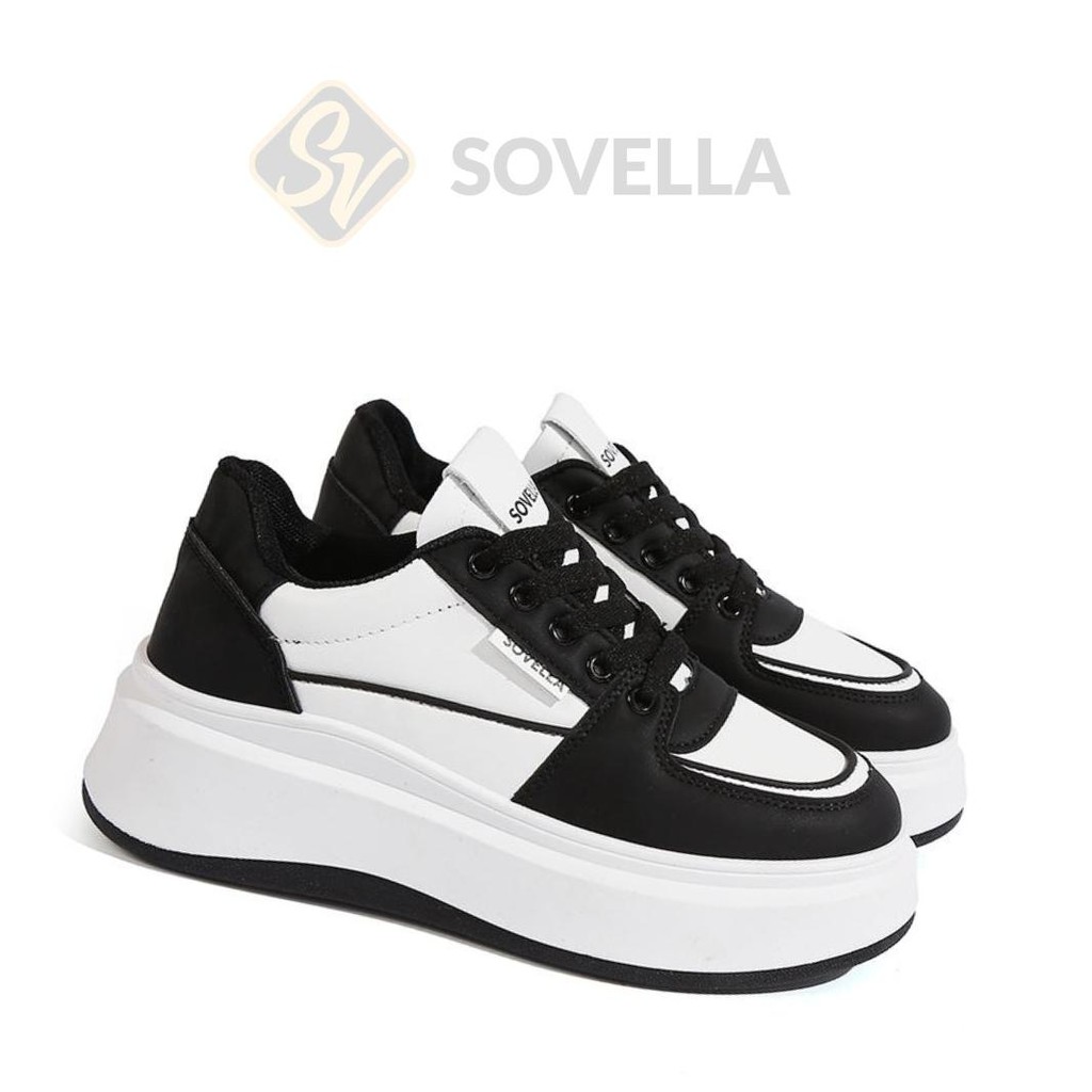 SOVELLA LEIA SEPATU WANITA SNEAKERS HITAM PUTIH
