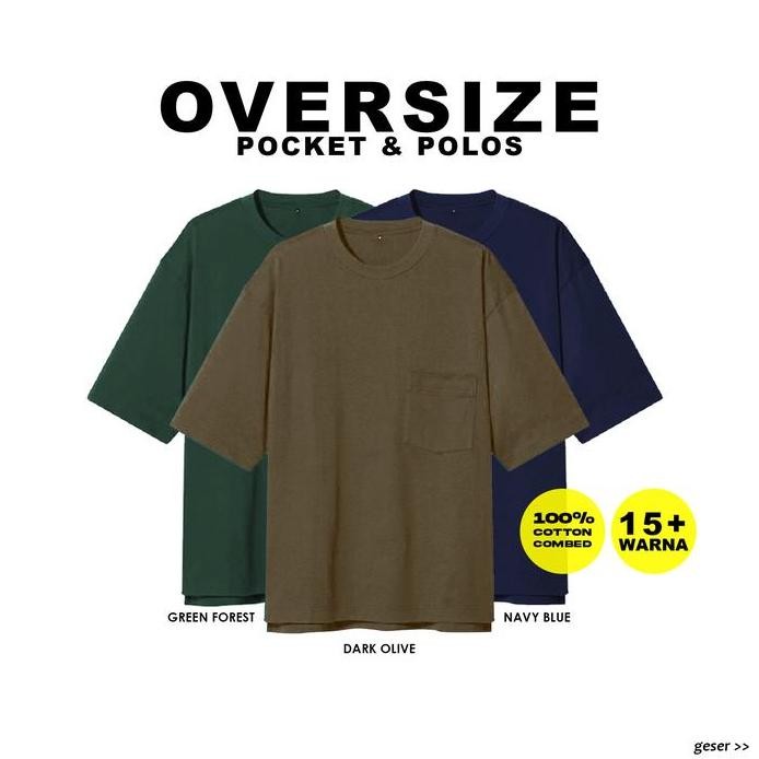 baru  Kaos Polos Oversize Pria Pocket | Kaos Oversize Pria Polos Pocket murah