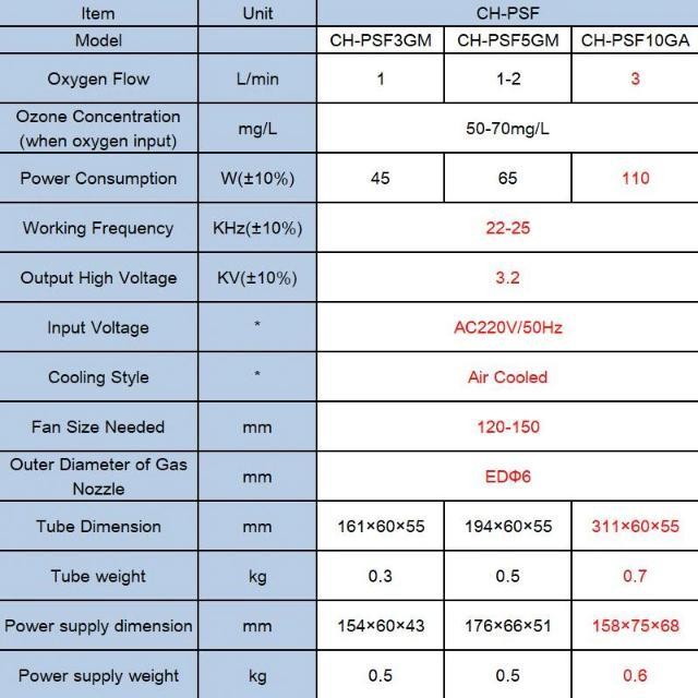 220V 10G Ozone Generator Tube Water Adjustable Purifier