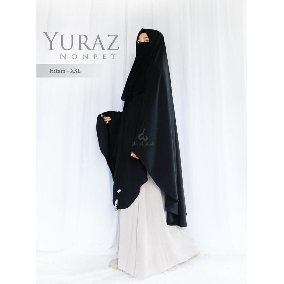 yuraz non pad cutting v khimar wolfis premium jumbo mahzhuuzh Hitam Kerudung bergo khimar Instan Jil