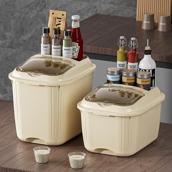 

Terlaris Yh Rice Box Storage Penyimpanan Beras Tempat Beras Kotak Penyimpanan Kacang Tepung Makanan / Storage Organizer Besar 5Kg 10Kg 15Kg