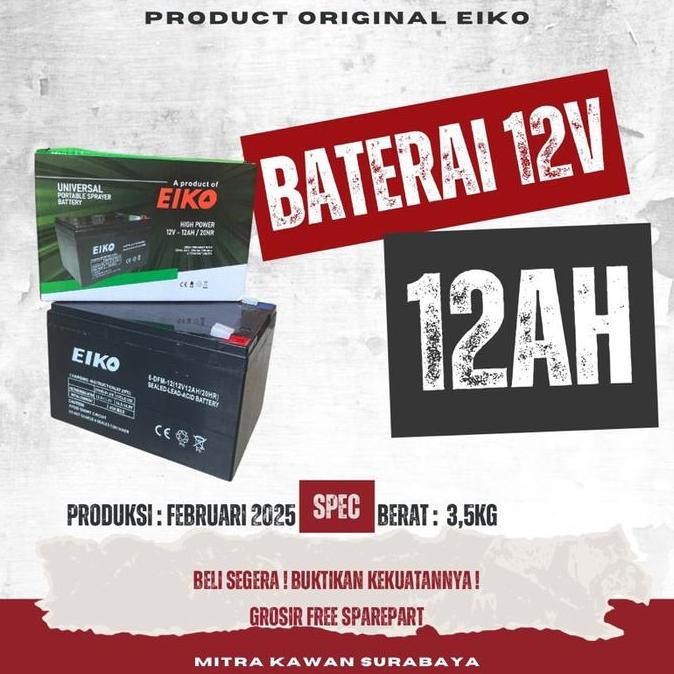 Baterai Aki 12V 12Ah Aki Motor Listrik Aki Mainan Anak Elektrik Elektrik New Stok