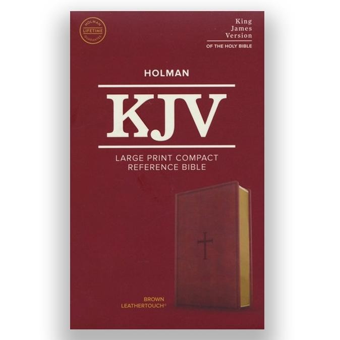 Sale | Kjv Large Print Compact Reference Bible, Brown Leathertouch Imitation