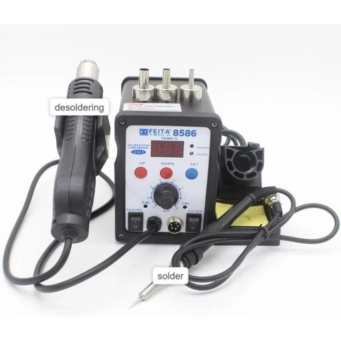 Feita 8586 Smd Hot Air Rework Station 2 In 1 With Digital Solder Station New Stok