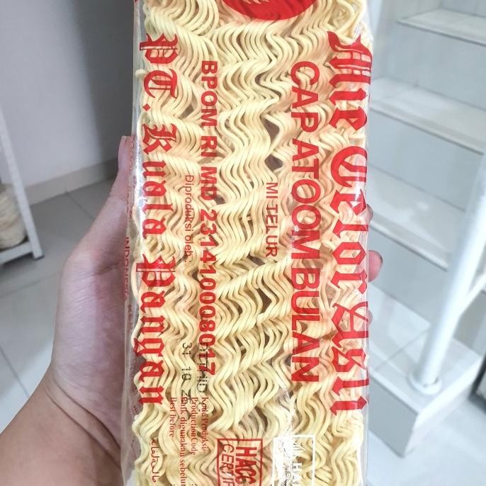 

Terlaris Mie Telur / Mie Kering / Mie Telor Asli Cap Atom Bulan Halal 200Gr