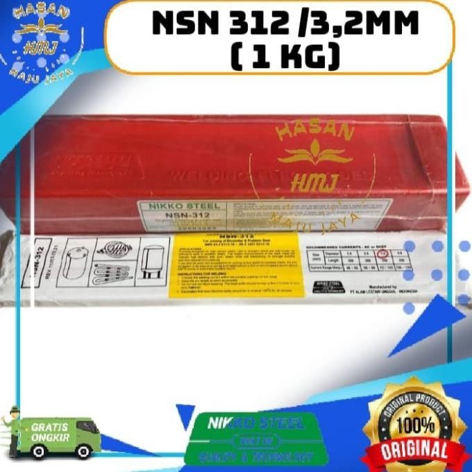Kawat Las Nikko Steel Nsn 312 - 3,2 Mm Kiloan Nsn 312 Eceran New Stok