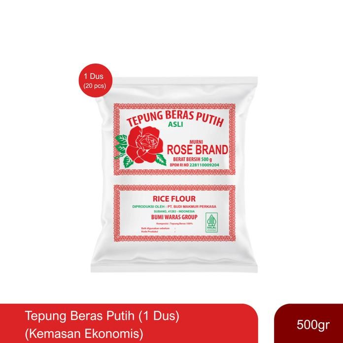 

Terlaris Rose Brand - Tepung Beras Kemasan (Ekonomis) 500Gr - Grosir 20 Karton