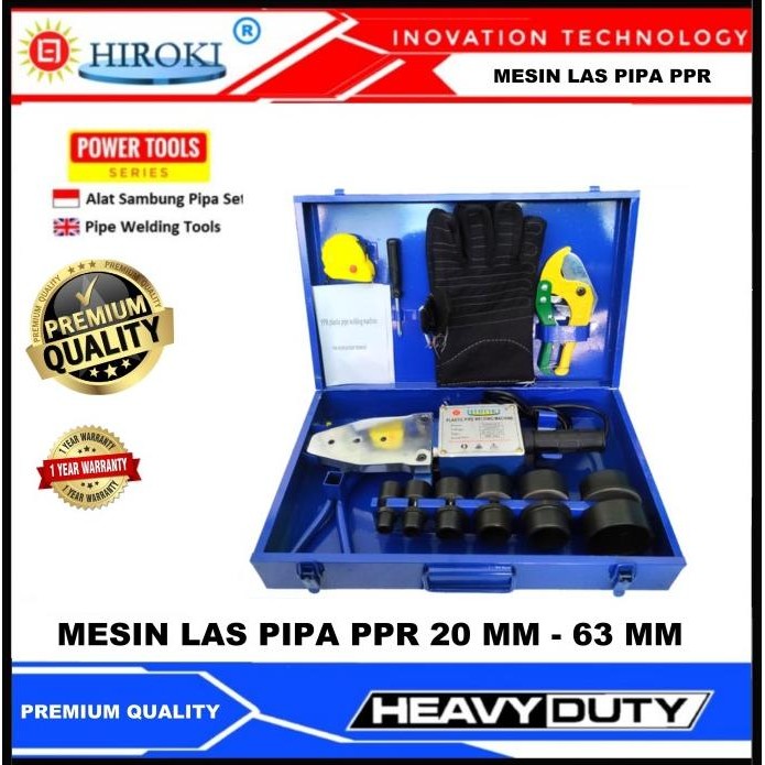 Hiroki Alat Mesin Pemanas Pipa Ppr / Pipe Heater 20 - 63Mm Besar Set New Stok