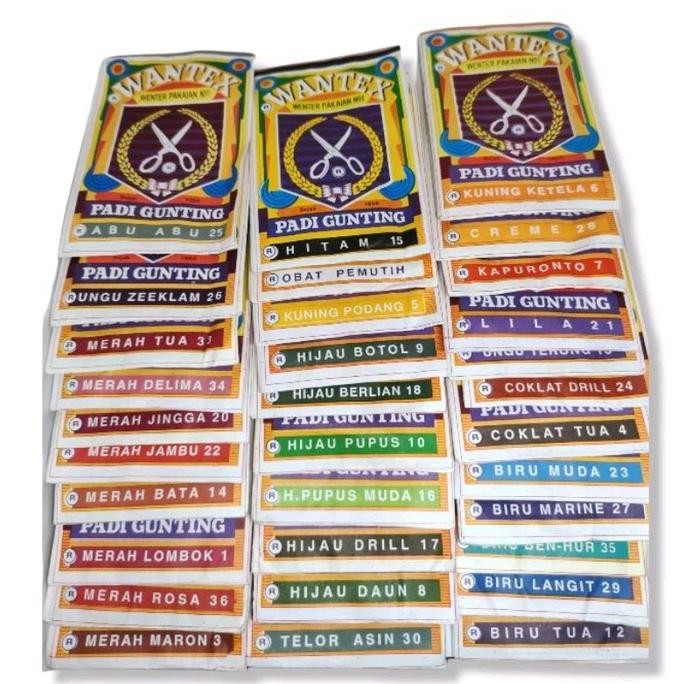 10 Bungkus Wantex Wenter Padi Gunting Pewarna Jeans Pakaian Tie Dye Kain Wantek Sumbo Jumputan Ikat 