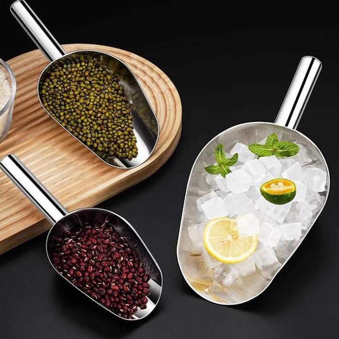 

Terlaris [243Gr]3Pcs Sendok Skop Es Batu Stainless Tebal/Sekop Es/Sekop Tepung/Sekop Beras - Kitchenware