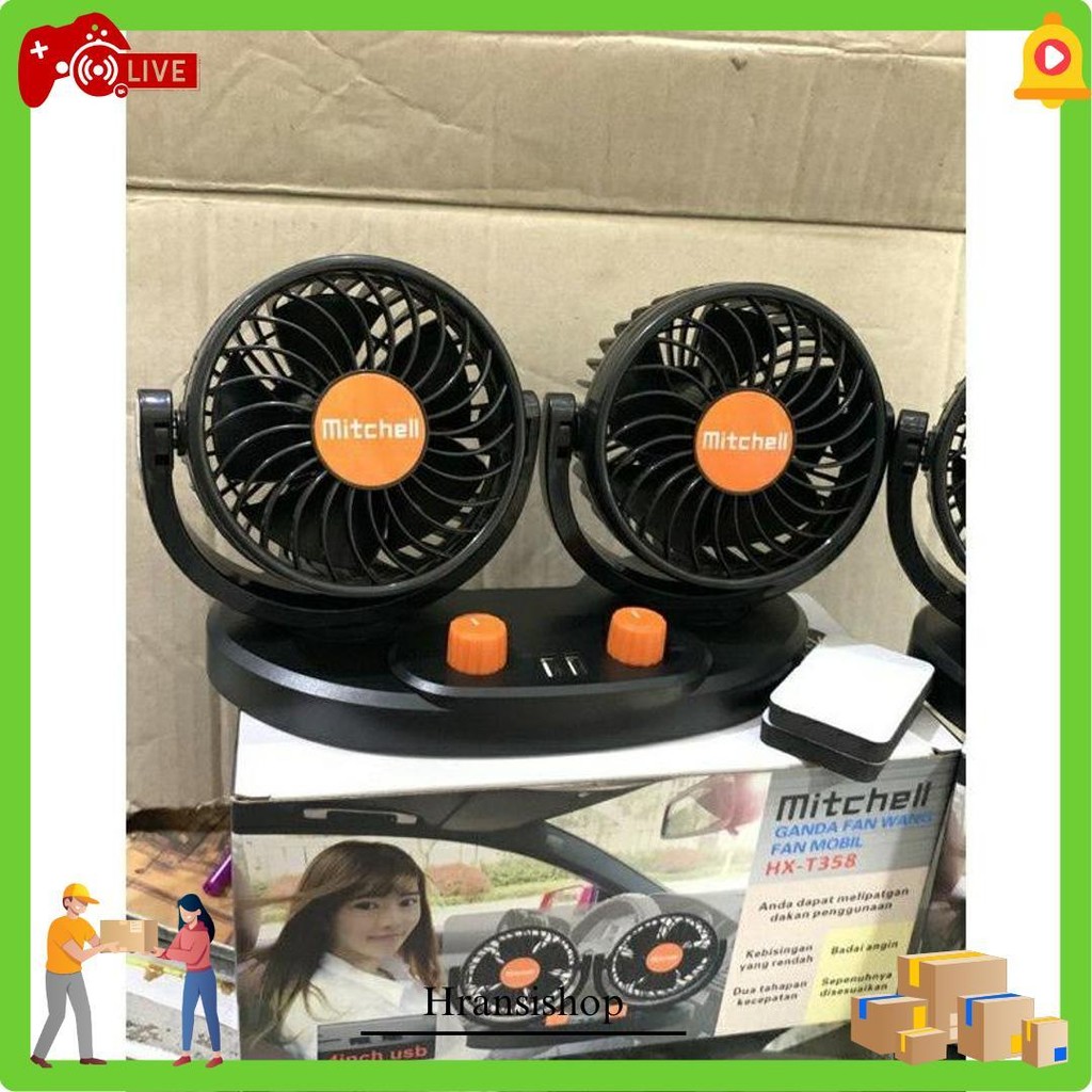 Kipas Mobil Usb / Kipas Mitchell Kipas Angin Mobil 12V Plus Charger Usb/Kipas Mobil 12V Dan 24V/Kipa