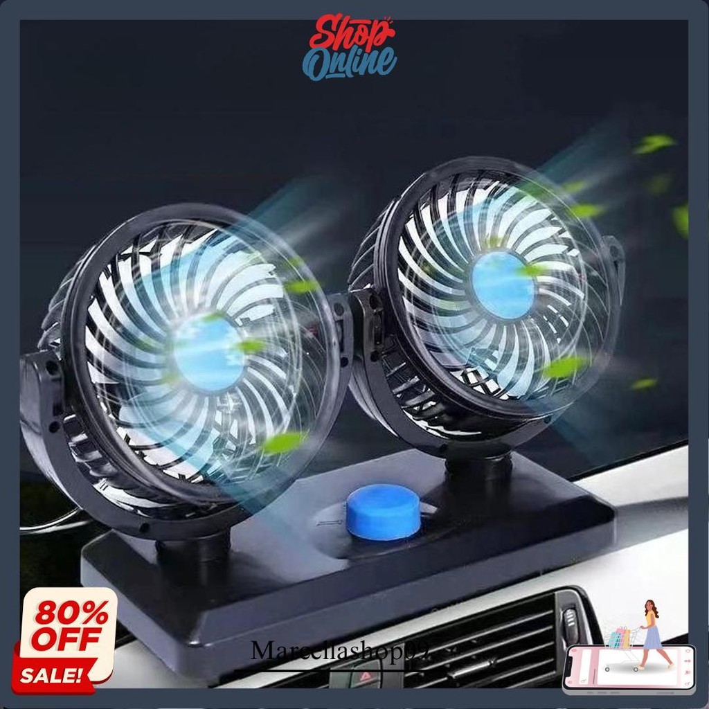 Kipas Angin Mobil/Kipas Mobil 12/24 Volt Double Fan / Kipas Angin Mobil / Car Fan/Kipas Angin Mobil 