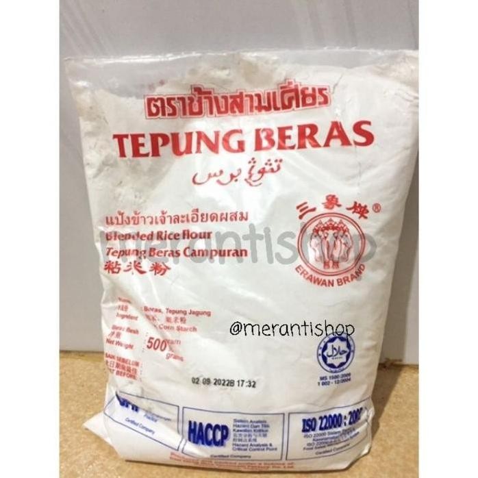 

Terlaris Tepung Beras Campuran Erawan Brand Gajah Thailand 500 Gram