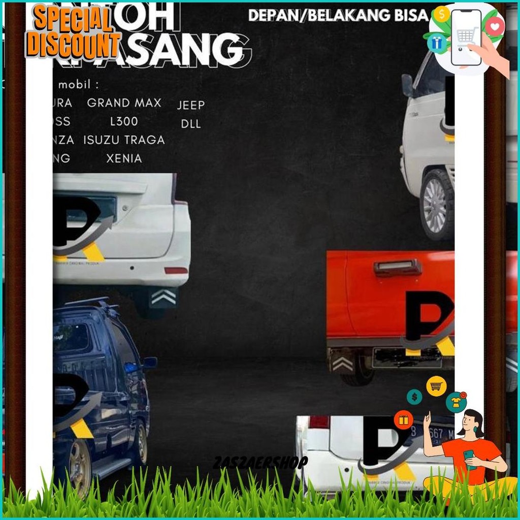 1Set Sepasang Karpet Lumpur Mobil  Pick Up Tebal Depan Belakang Karpet Lumpur L300 T120 T120Ss Spakb