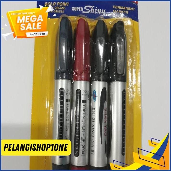 

TERMURAH 4PCS SPIDOL BOLD POINT PERMANET MARKER SUPER SHINY PEN BEBAS ONGKIR