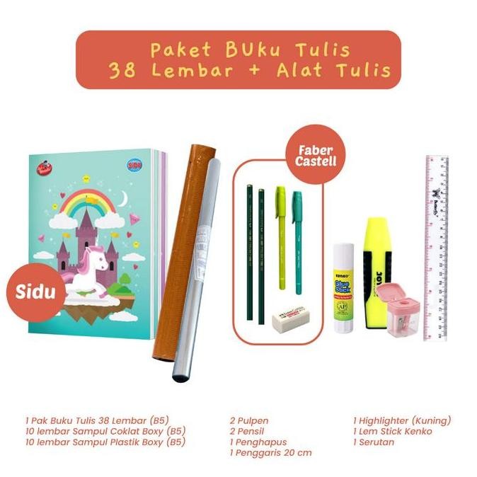 

SALE! PAKET LENGKAP BUKU TULIS 38 LEMBAR ALAT TULIS KANTOR SAMPUL PLASTIK COKLAT BACK TO SCHOOL