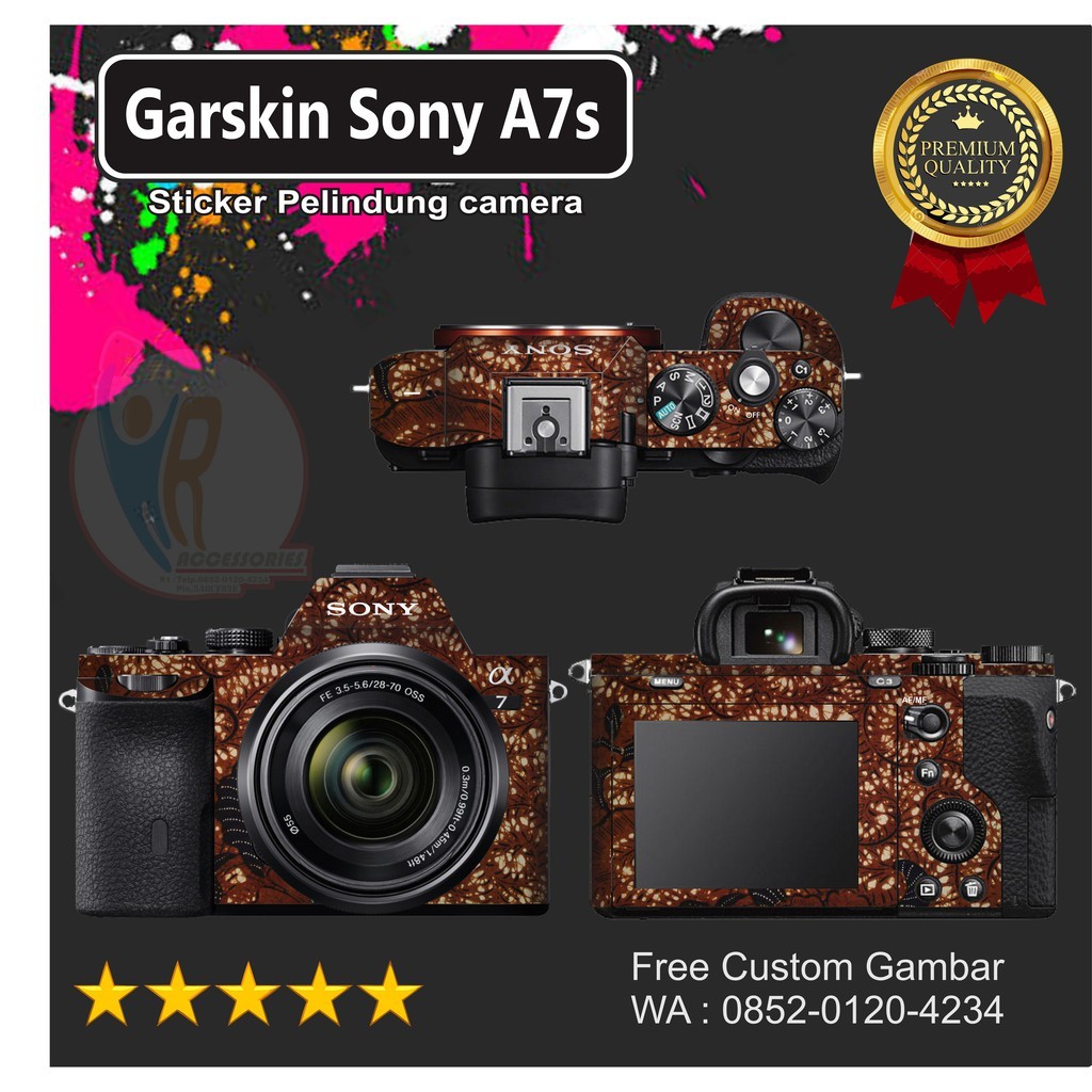 

Get2pcs Kamera Mirrorless Sony A7s Garskin Casing Motif Dan Bisa Custom Bayar Ditempat