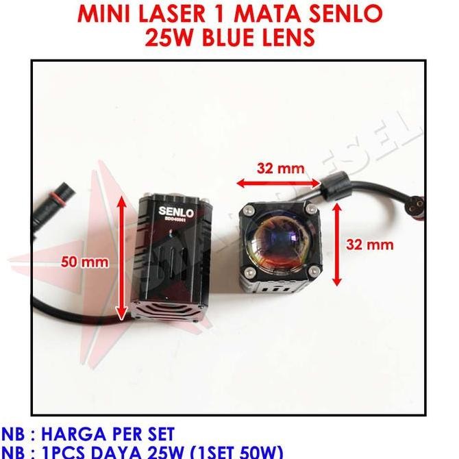 TERMURAH - LED LASER 1 MATA MINI X1 SENLO BLUE LENS MINI LASER SATU MATA LENSA KACA DRIVING LIGHT