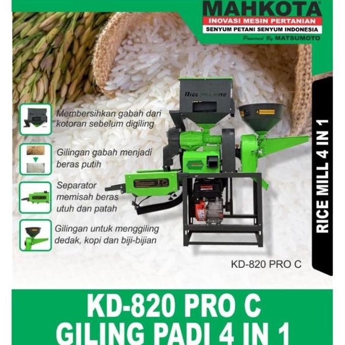 

Terlaris Mesin Giling Padi/Mesin Selep Padi Penepung Mahkota Kd 820 Pro C/Cod