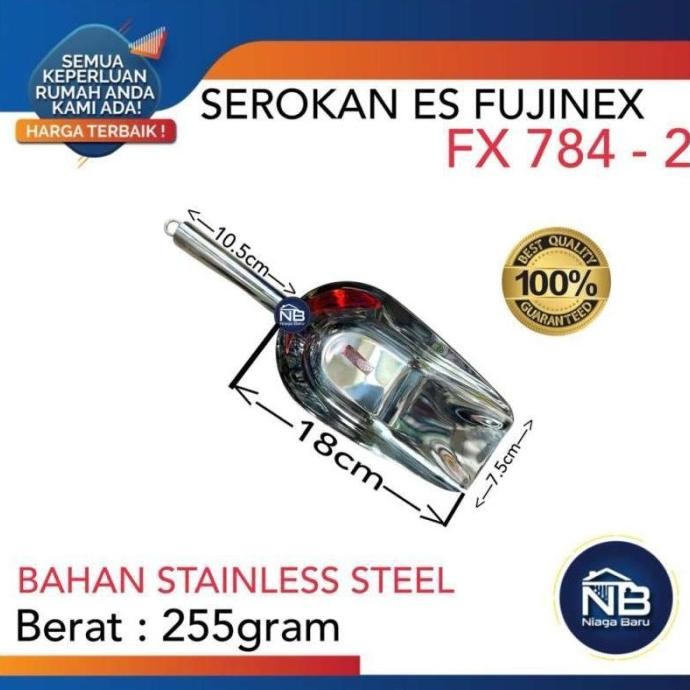 

Terlaris Serokan Es Batu Stainless 29Cm Fujinex Serokan Tepung / Biji Kopi / Beras Best Seller