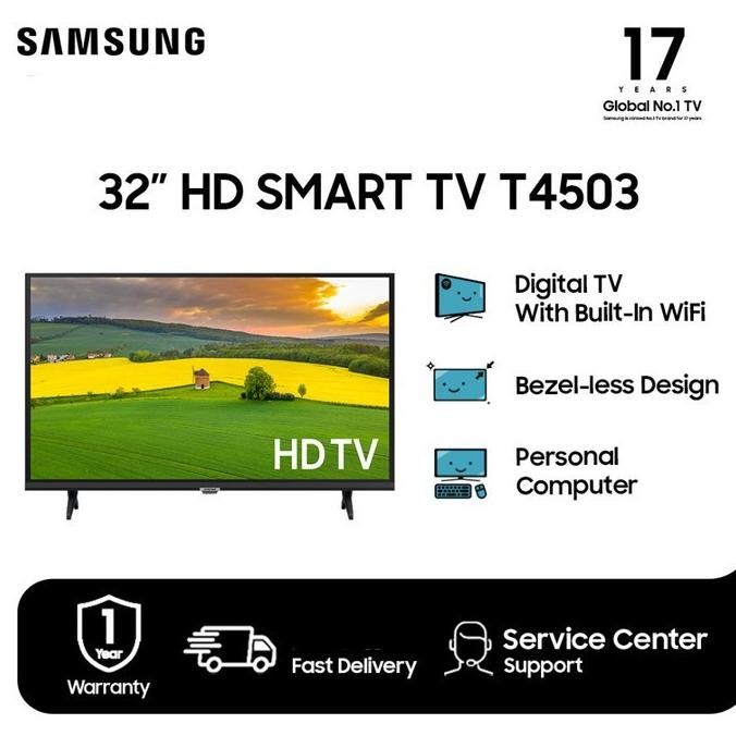 TERBARU - LED SAMSUNG 32" 32T4503 / UA32T4503 / UA 32T4503 HD SMART TV