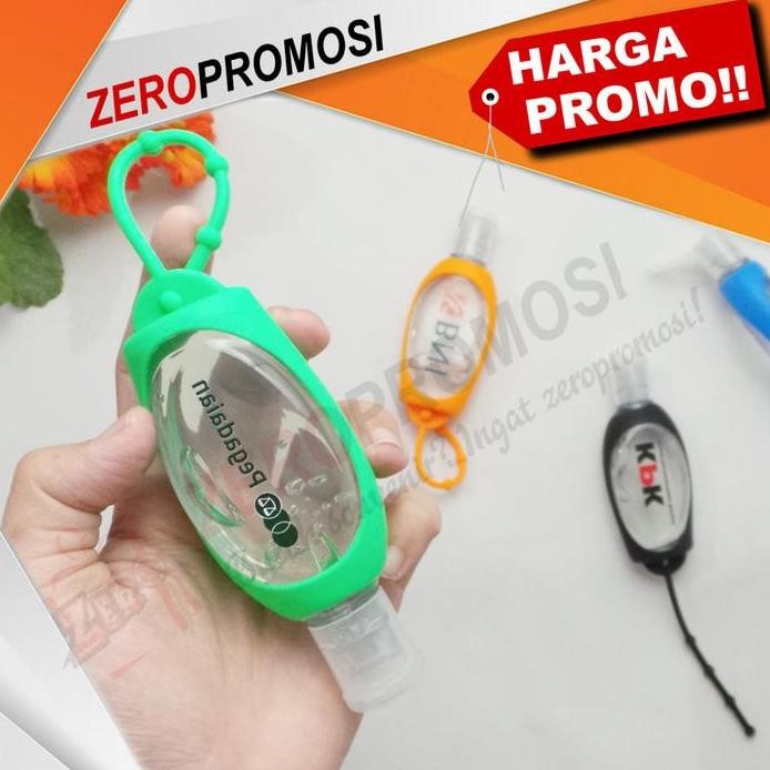ready  Souvenir Holder Gantungan Hand Sanitizer Oval Custom Cetak Logo Promo