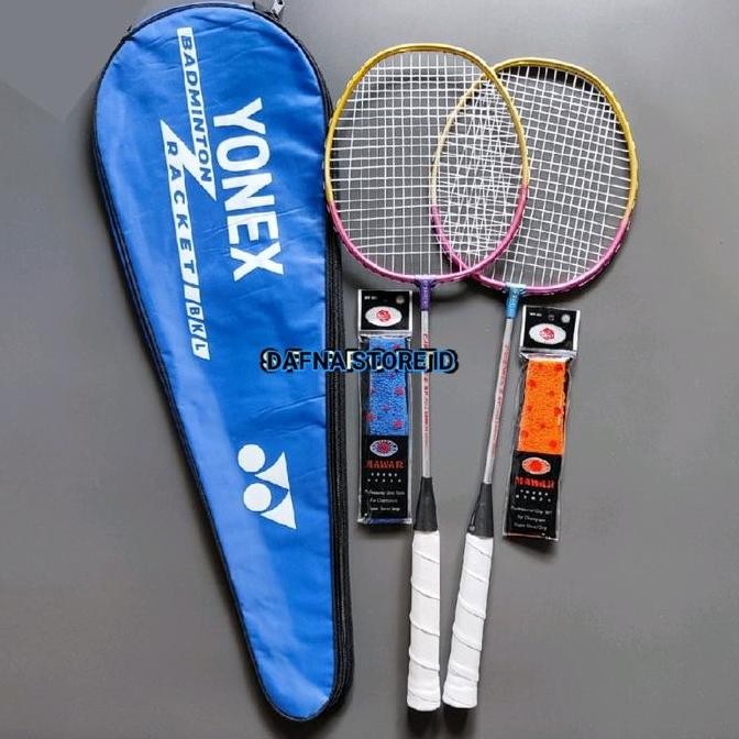 RAKET BADMINTON BIASA ANAK MURAH 2 RAKET FREE TAS