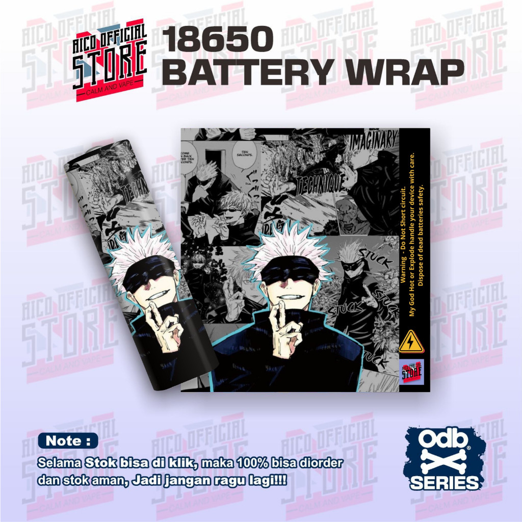 

Get2pcs Pelindung Baterai Wrap 18650 Anime Jujutsu Kaisen Satoru Gojo Penghias Dan Batre 4 Garskin Casing Motif Bisa Custom Bayar Ditempat