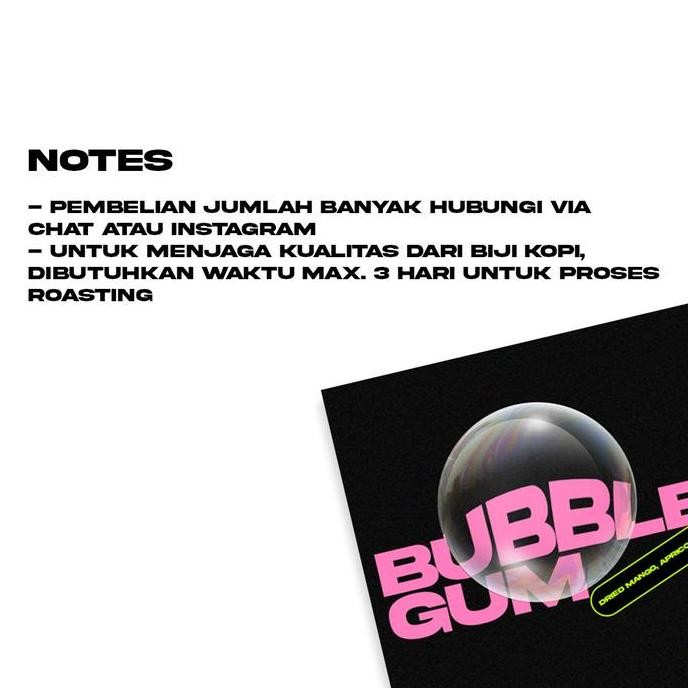 

ready stock Biji Kopi Espresso Blend - Bubble Gum Espresso - 100% Arabika 200 gr