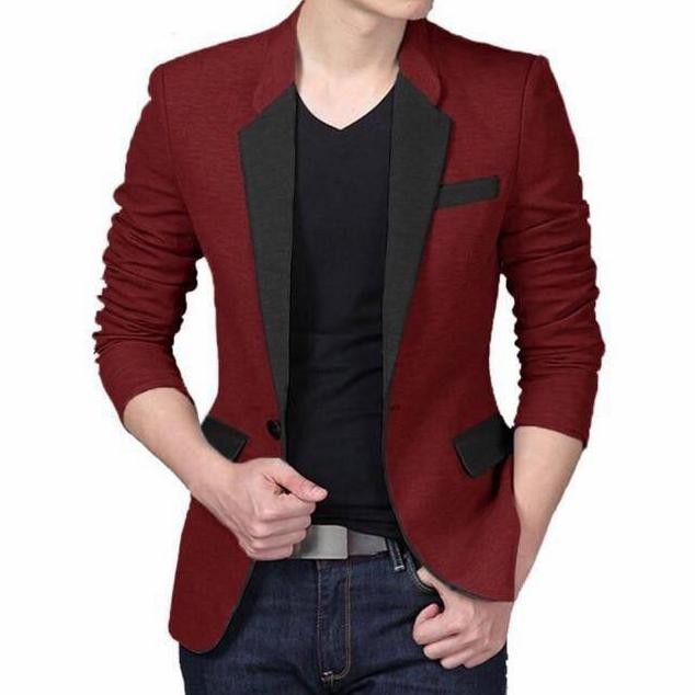 Jas Blazer Hitam Merah Maroon murah