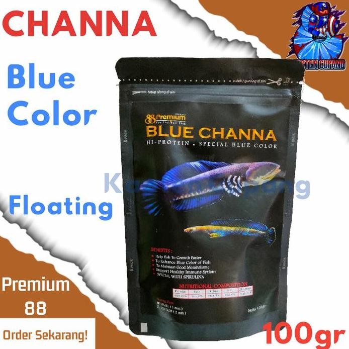 Terlaris Premium 88 - Pelet Ikan Channa Premium Blue Booster 100 Gram