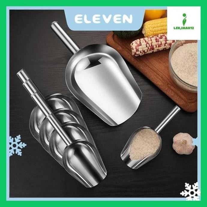 

Terlaris Imah^ Eleven Sendok Skop Es Batu Stainless Tebal / Sekop Es /Sekop Tepung /Sekop Beras Stainless 8 Inch 9Inch 10Inch