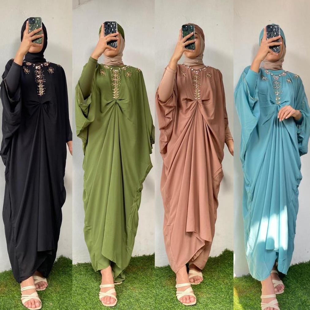 Kaftan Alfree Inner & Turban | Diskon Kaftan Pesta Mewah | Kaptan Cantik Lebaran