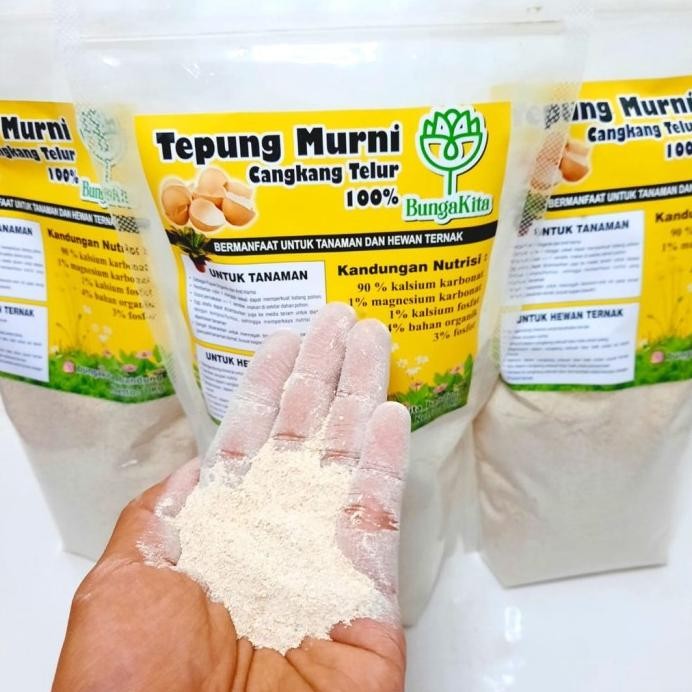 

Terlaris Dijual Tepung Murni Cangkang Telur Kemasan 1Kg Limited