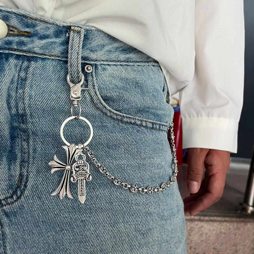 YY Chrome Hearts Rantai Pinggang Salib Rantai Celana Panjang