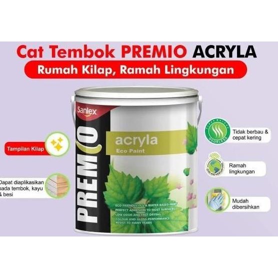 Premio Acryla Cat Tembok Mengkilap Gloss Premium 2,5 Ltr