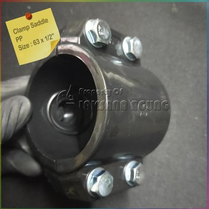 CLAMP SADDLE HDPE4 160 X 3/4 INCH | KLEM SADEL 6" X 3/4" INCH UNTUK PIPA HDPE