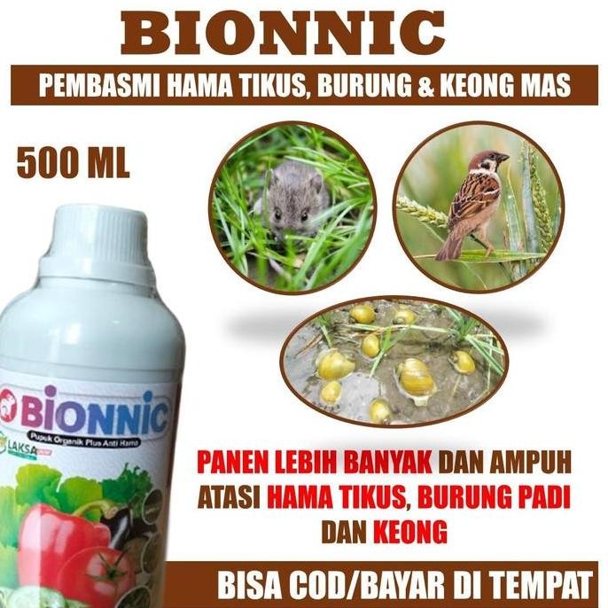 

Terlaris (New) Pupuk Pengusir Burung Pipit, Tikus Dan Keong Sawah/Padi Bionnic 500 Ml - Obat Pembasmi Hama Tikus, Burung Pipit Dan Keong Sawah Terbaik, Pupuk Organik Cair Pengusir Burung Pipit Keong Tikus Terbaik 100% Original Ampuh