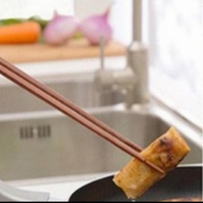 /////] Sumpit Kayu Coklat Tebal Panjang 40CM Sumpit Panjang Masak Sayur di Wajan Kuali Teflon Panci 