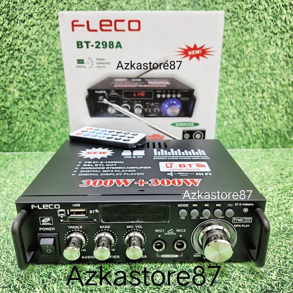 Amplifier fleco 298A amplifier bluetooth 600watt amplifier karaoke super bass
